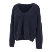 Alpaca Uld Blå Sweater