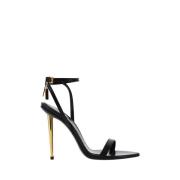 Metallic Stiletto Sandaler med Ankelrem