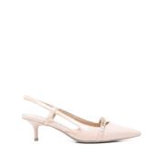 Beige Slingback Flade Sko Gummisål