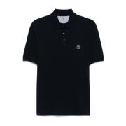 Midnight Blue Polo med Ribkanter