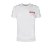 Hvid T-shirt med broderet patch