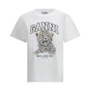 Leopard Print Bomuld T-Shirt