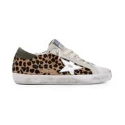 Leopard Print Sneakers med Grå Ruskind