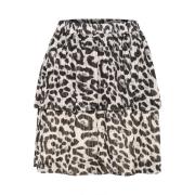 Leopard Print Nederdel Sort/Hvid