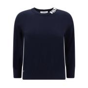 Ribbet Crew Neck Sweater med Kontrastbånd