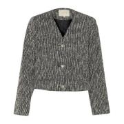 Sort & Hvid Boucle Blazer Jakke