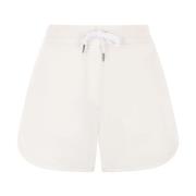 Bomuld Elastisk Talje Shorts i Elfenben Jersey