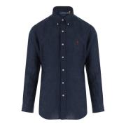 Logo Linned Skjorte Navy