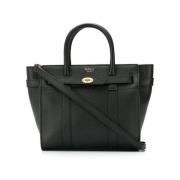 Sort Læder Mini Lynlås Bayswater Tote