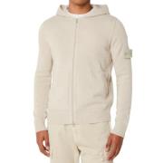 Luksus Uld Zip Hoodie Beige