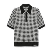 Jacquard Polo Shirt med Knappet Lapel