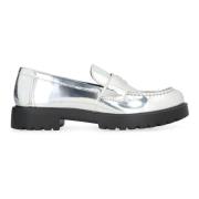 Metallic Eco Læder Loafers, Rund Tå