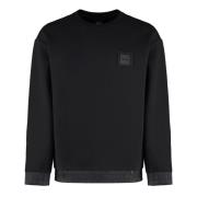 Ribbet crew-neck sweatshirt med nøglering charme