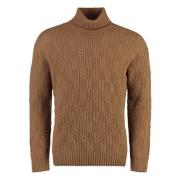 Ribbet Strik Uld Turtleneck Sweater