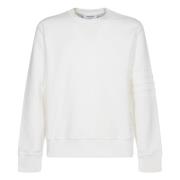 Hvid Crewneck Sweatshirt med 4 Bar Stripe