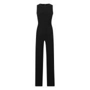 Ærmeløs jumpsuit med rynket talje