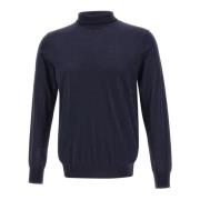 Merino Uld Turtleneck Sweater Blå