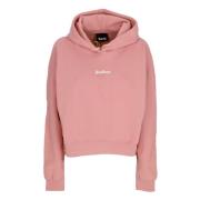 Logo Crop Hoodie Pink/Hvid