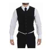 Elegant Sort Bomuld Blandingskjole Vest