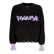 Sort Logo Crewneck Sweater Tung Garn