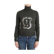 Grøn uld turtleneck sweater