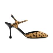 Leopard Print Slingback Hæle