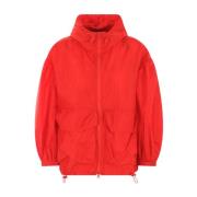 Rød Windbreaker Jakke Elastisk Hem