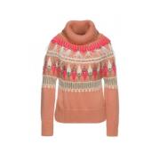 Geometrisk Jacquard Sweater med Pynt