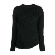 Asymmetrisk Uld Jumper med Ribbed Detaljer