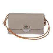 Hvid læderclutch taske Twist Lock