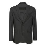 Grå Button-Up Blazer Jakke