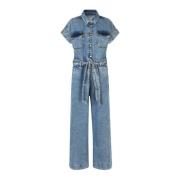 Denim Jumpsuit med Moderne Detaljer