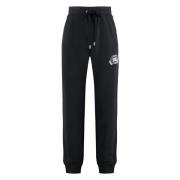 Bomuld Track-Pants med Ribbed Manchetter