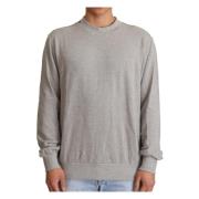 Grå Bomuld Crewneck Pullover Sweater