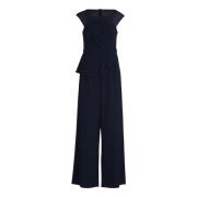 Ærmeløs Jumpsuit med Peplum Detalje