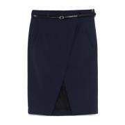 Navy Blue Nederdel med Lommer