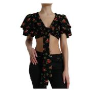 Blomstret Crop Top Luksusmode