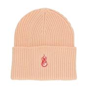 Flames Logo Beanie Peach Hat