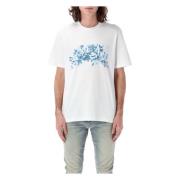 Hvid Blomstret Logo T-shirt