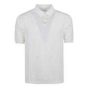 Hvid Sweater Polo Skjorte Elegant Stil