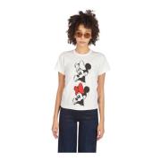 Hvid Minnie Print T-Shirt