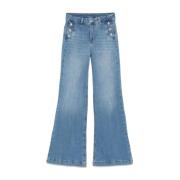 Cerulean Blue Denim Jeans