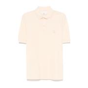 Orange Polo Shirt Ribbed Trim Logo