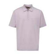 Lilla Zip Polo Skjorte Made in Italy