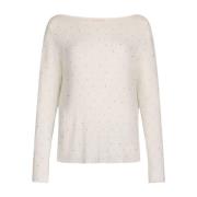 Hvid Sweater Elegant Stil