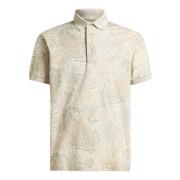 Beige Polo Skjorte med Paisley Motiv