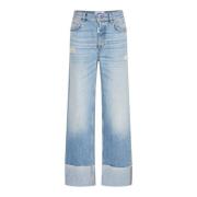 Vintage Medium Blue Denim Flare Jeans