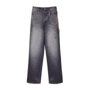 Sort Vasket Oversize Denim Jeans