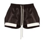 Læder Shorts med Elastisk Talje