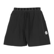 Sort Bomuldsblandingselastik Talje Shorts